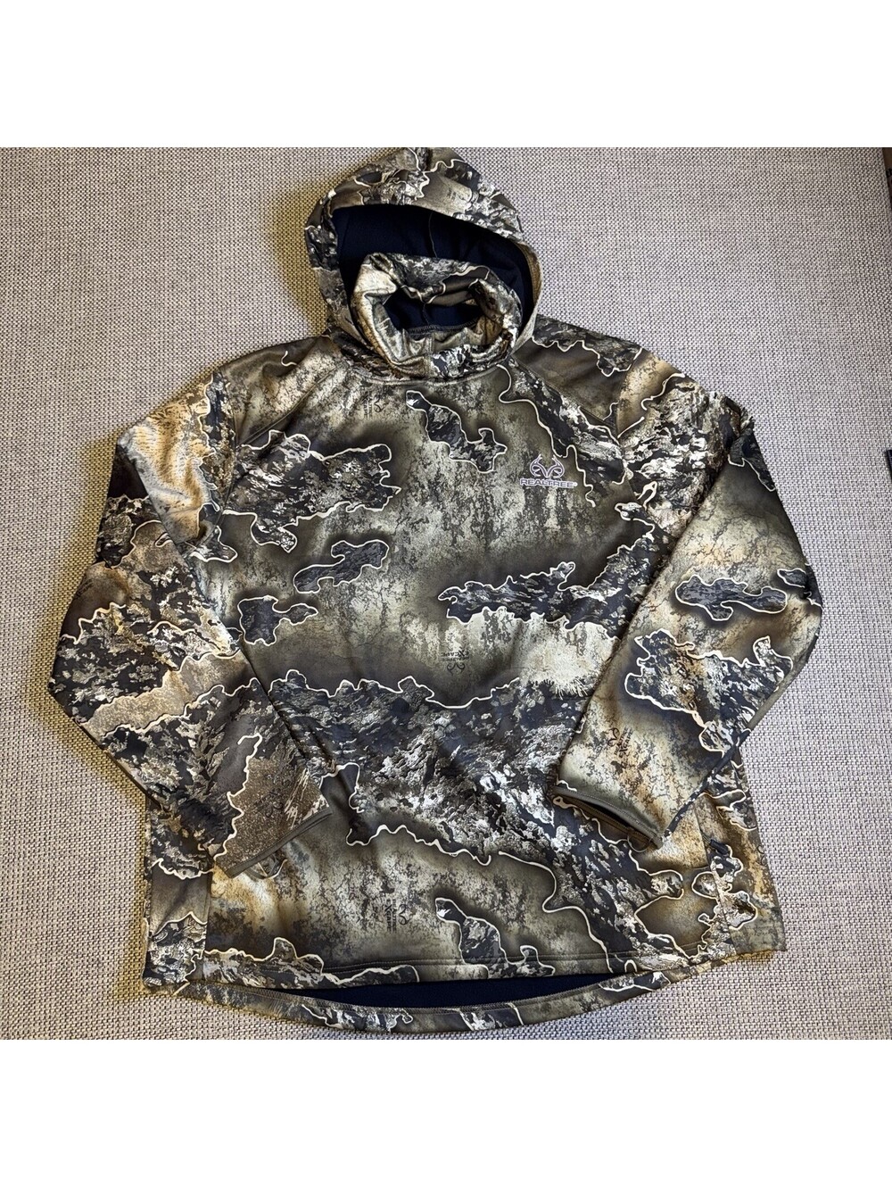 Realtree EXCAPE Camo Fleece Hoodie Men’s 3-XL Hunting Pullover Thumbholes